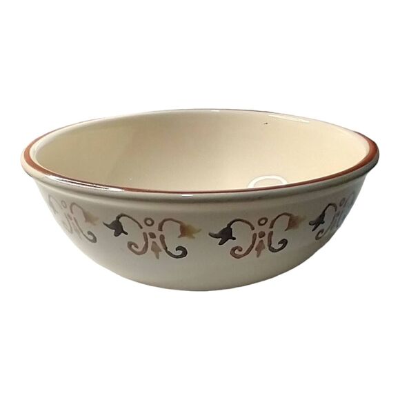 Portugal VICENZA by ARTIMINO 11.5” Round Mixing Serving Bowl Cream Scrolls - Picture 10 of 13